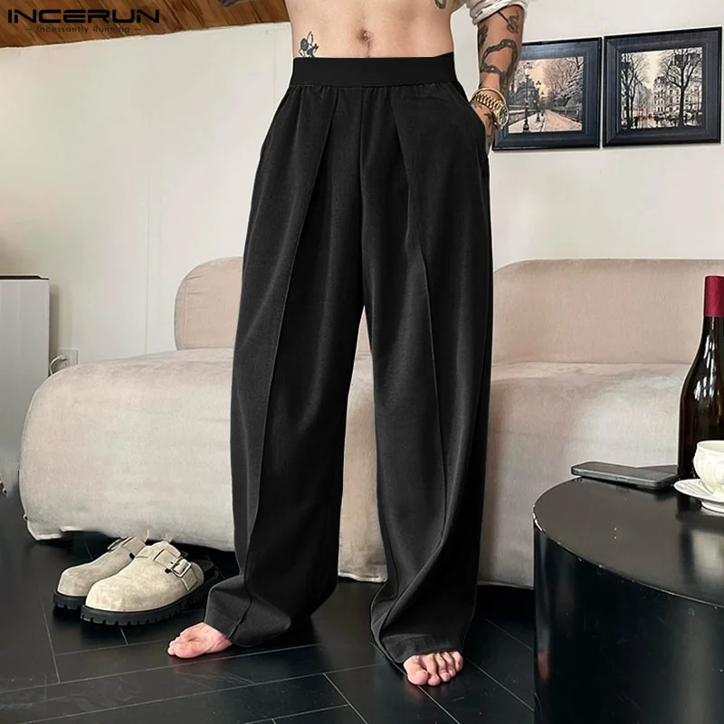 INCERUN Men Pants Patchwork Joggers Elastic Waist Loose Straight Trousers Men Streetwear 2025 Fashion Casual Male Long Pants - Image 6