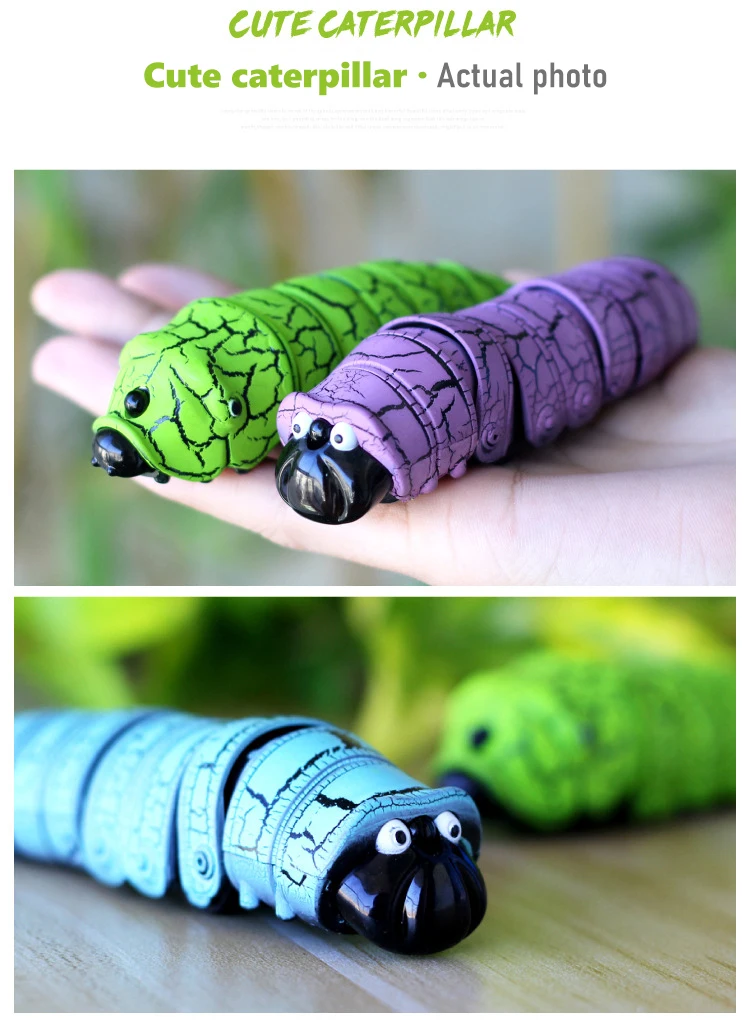 Infrared RC Caterpillar Remote Control Insect Worm Mock Fake Toy Animal Trick Novelty Jokes Prank Kids Adult Random Color Gifts