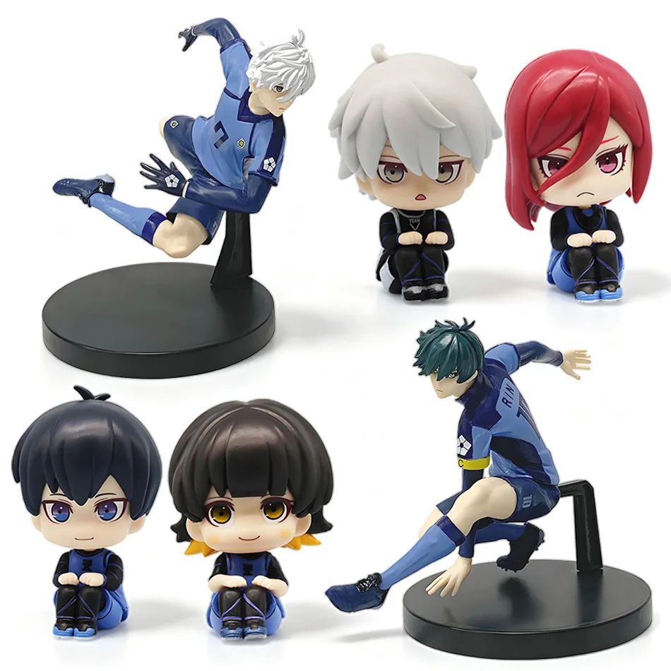 Isagi Yoichi Puppe Blue Lock Actionfiguren Q-Version Chigiri Hyoma Bachira Meguru Nagi Seishiro Anime Figur PVC Ornament Spielzeug