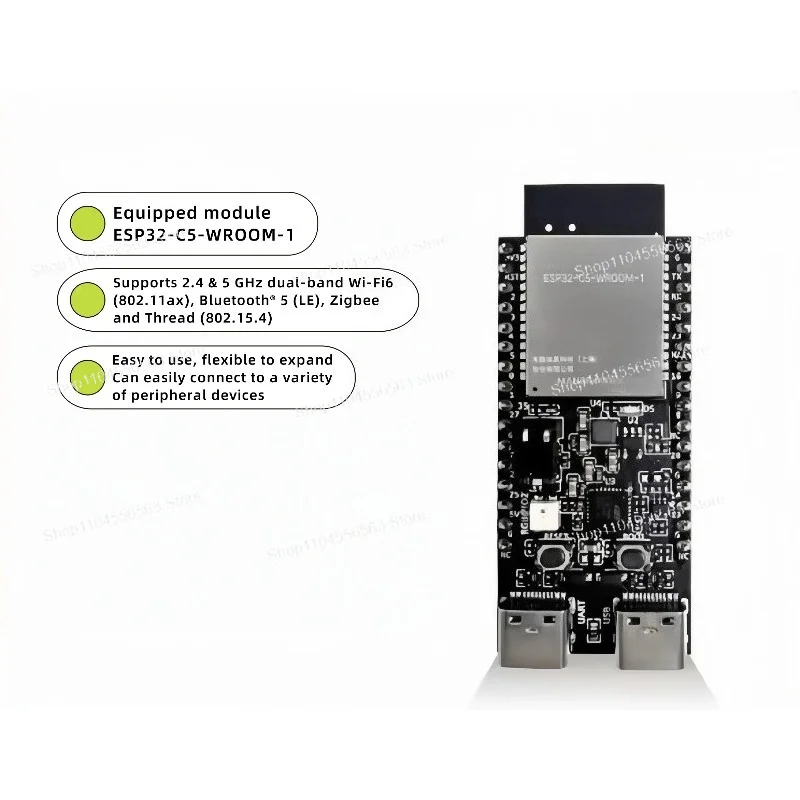 Development Board ESP32-C5-DevKitC-1 2.4&5 GHz Dual Band Wi-Fi 6 IoT Module