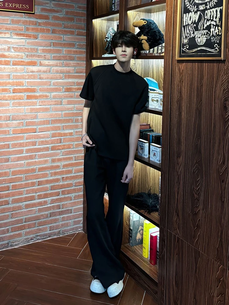 

Bla Summer Thin Straight Leg Men's Pants Drapey Knife Casual Trousers Faionable Loose Fit Long Pants for Teens