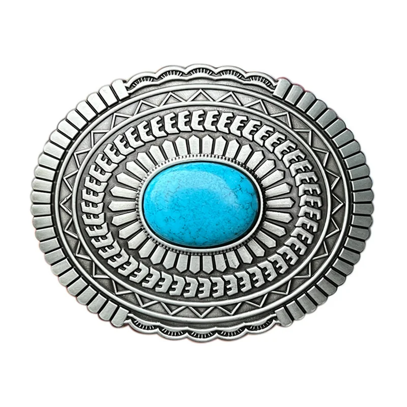 Zinc alloy turquoise belt buckle for Western jeans