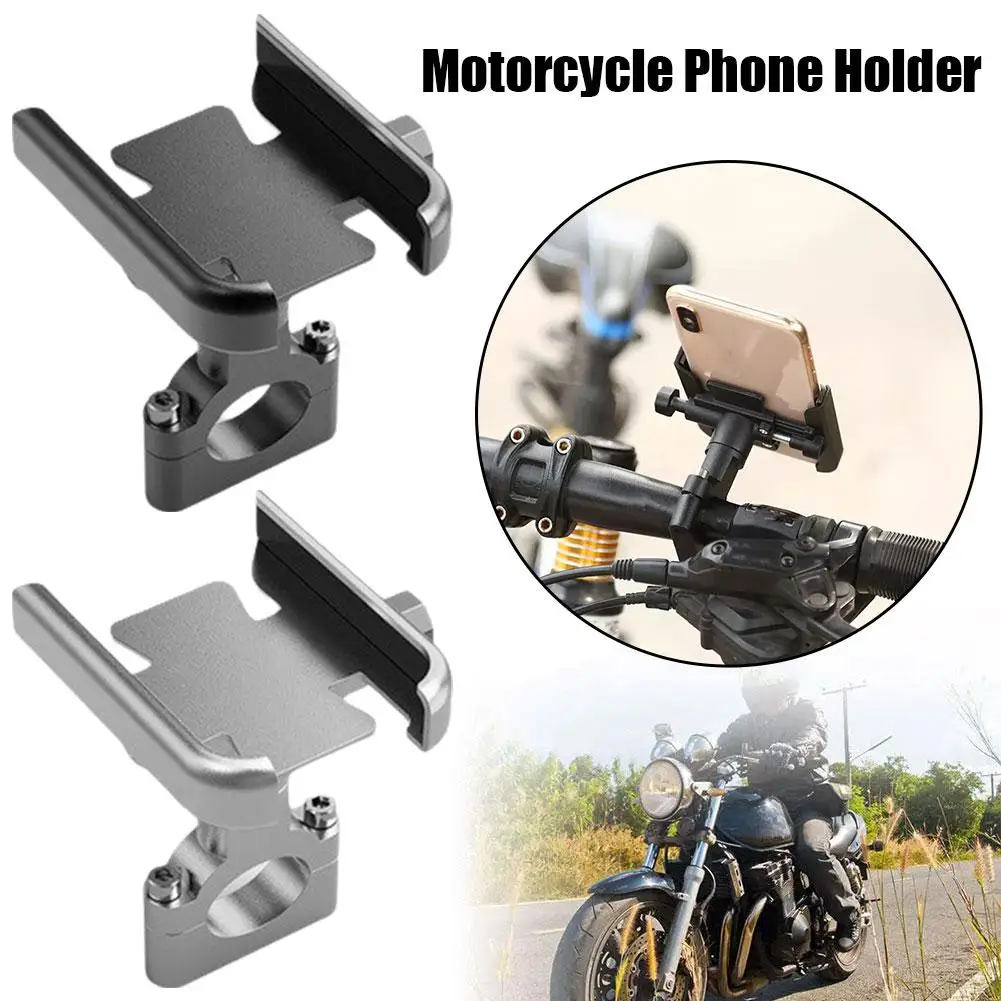 HIGH END Aluminum Alloy Motorcycle Bike Bicycle Phone Bracket GPS Bar Holder Stand Mount Moto Cellphone Rearview Handle Mir U3O4