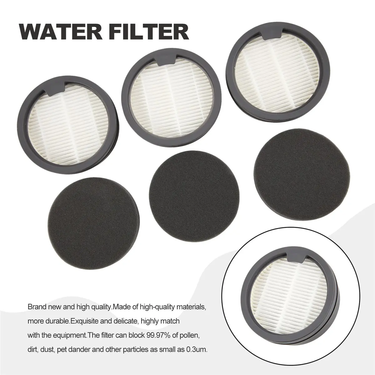 #85K 3pcs Filter For Dreame M12/M12S/M13 Wireless Cleaner Parts Filter,cleaner accessories,(HEPA)