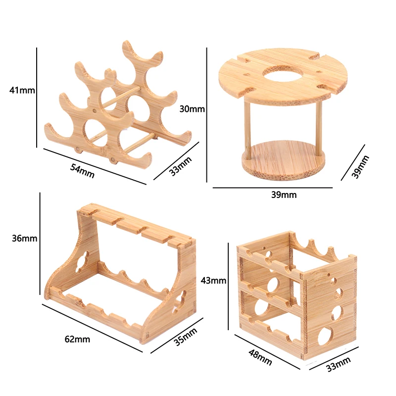 Ensemble de mini supports pour verres à vin pour maison de poupée ; Modèle de gobelet, décoration de maison et accessoire de jouet pour meubles.