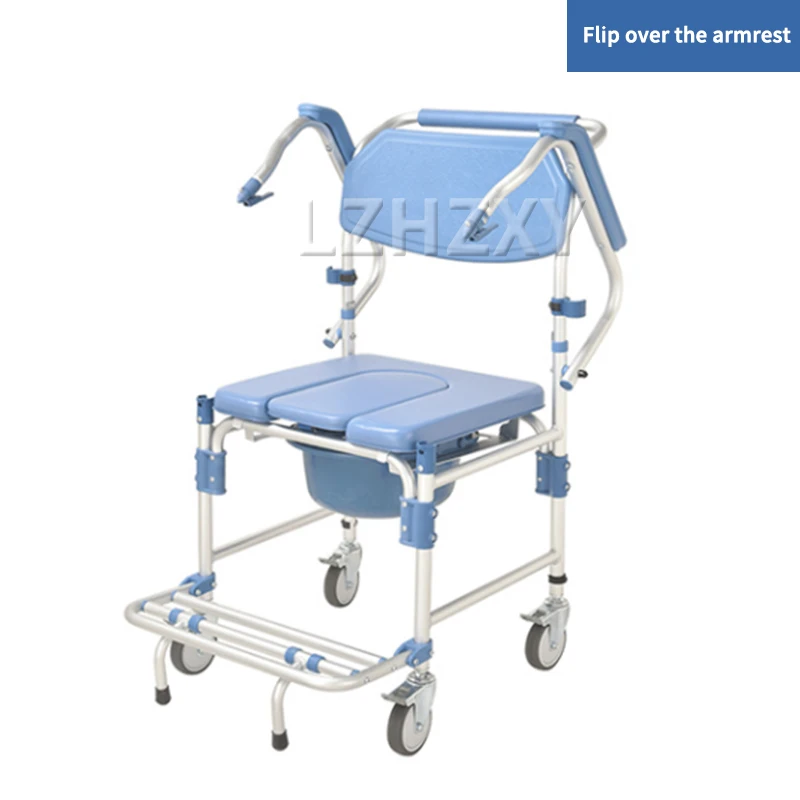 Toilet Chair Toilet Portable Folding Toilet Wheelchair Shower Disabled Bathroom Chair Transfer Wheelchair