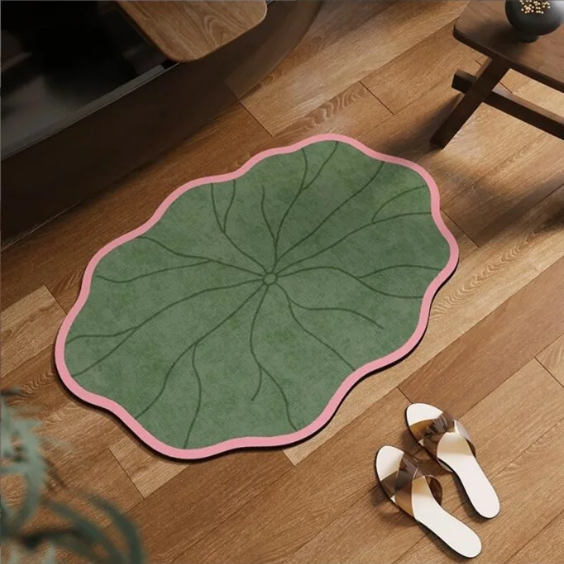 40x60cm Diatomaceous Earth Bathroom Mat Absorbent Non-Slip Floor Carpet Easy Maintenance Irregular Pattern Chinese Aesthetic