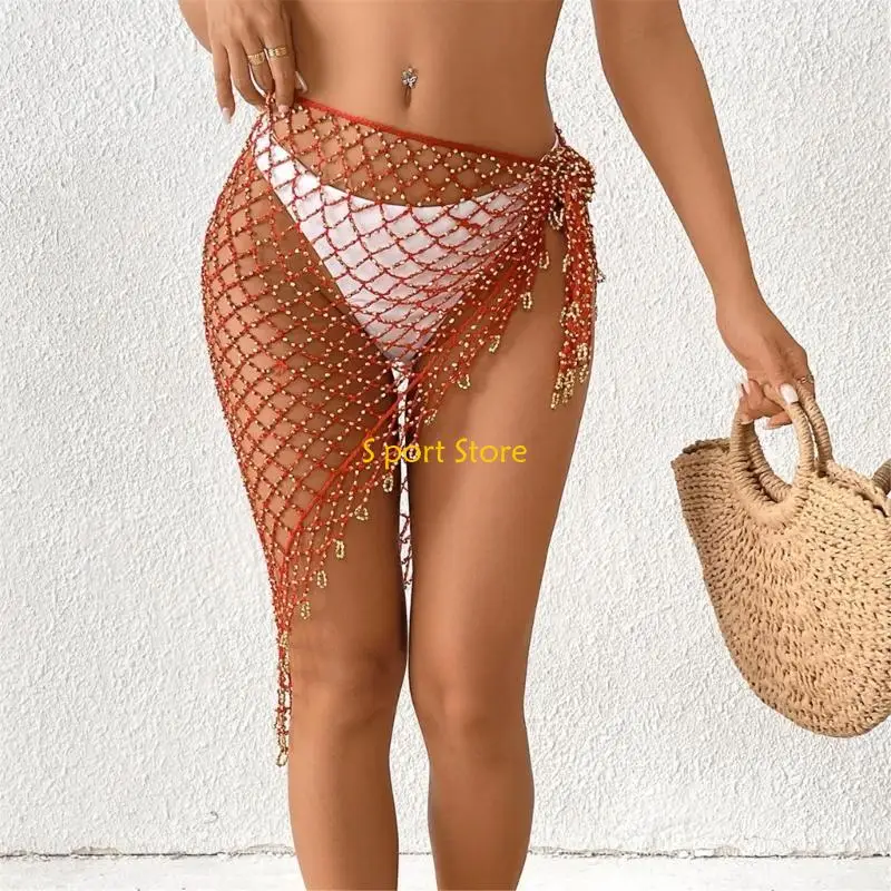 U2JB Fashion Beach Coverning para mulheres Triângulo Shawl Irregular Skirt Ladies Sarongus Concluem a saia praia elegante