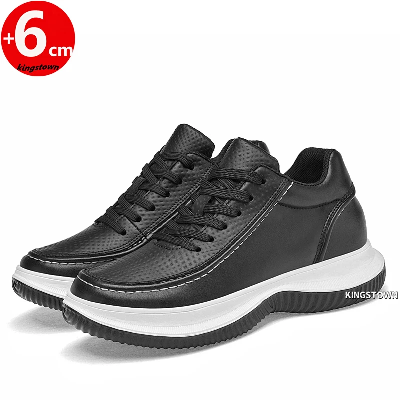 

Men Lift Elevator Shoes Height Increase Insole 6cm Chunky Sneakers Leisure Plus Size 37-45