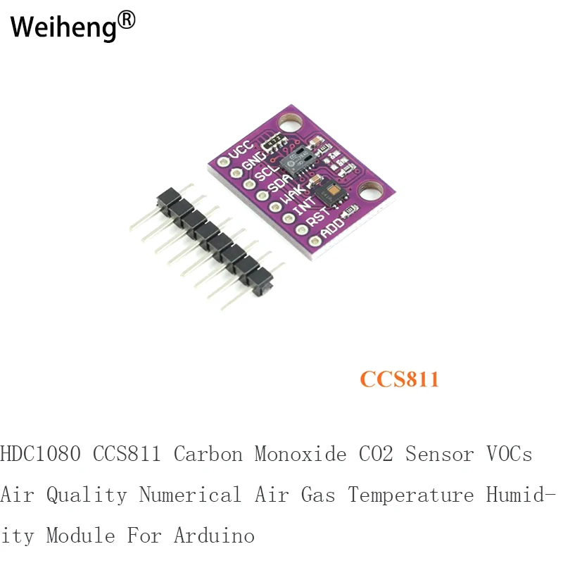 1PCS HDC1080 CCS811 Carbon Monoxide CO2 Sensor VOCs Air Quality Numerical Air Gas Temperature Humidity Module For Arduino