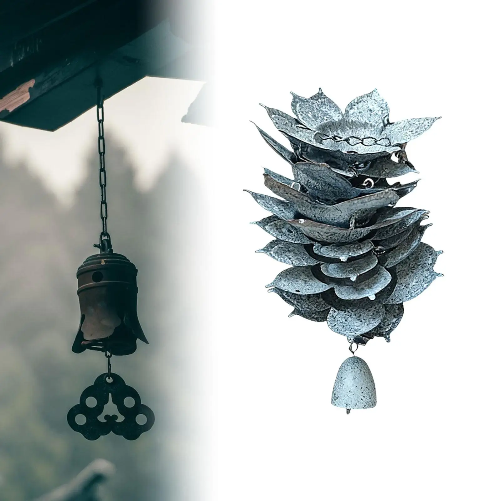 

Rain Chains, Decorative Metal Garden Wind Chime, Rain Catcher for Roofs Home Outside Downspouts Yard