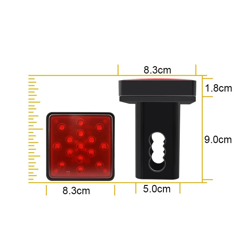 12V Car Brake Tail Lamp Red/Black Shell 15 LED Auto Reverse Stop Signal Lamp Rear Brake Light for Pickup Vehicle Trailer