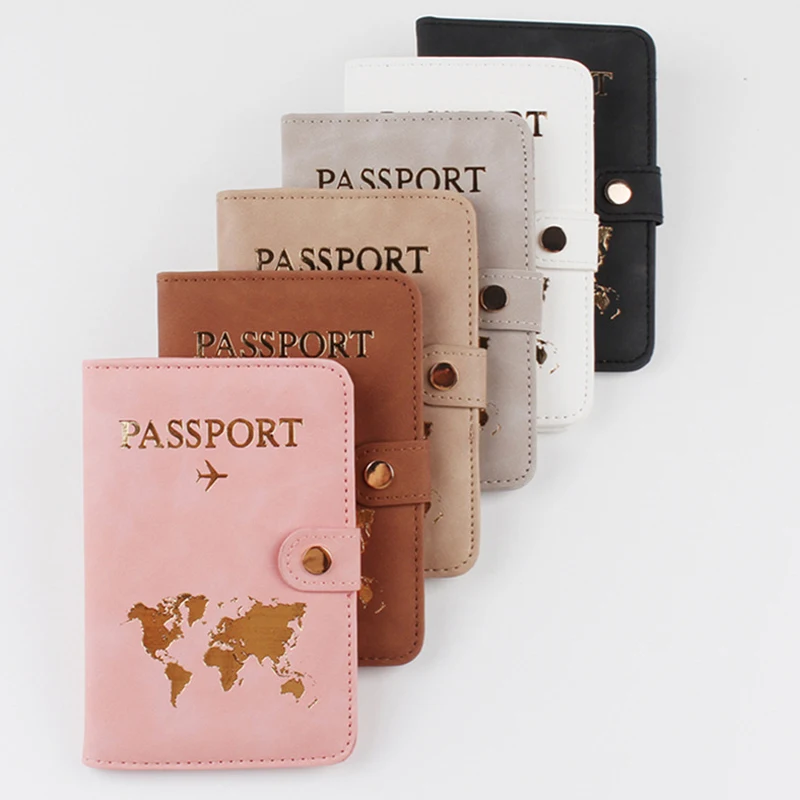 Porte-passeport étanche pour femmes et hommes, étui de voyage en cuir PU, portefeuille pour cartes de crédit, livre de passeport mignon