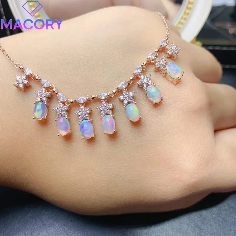 925 sterling silver natural Opal female necklace free shipping sterling silver jewelry certification original pendant