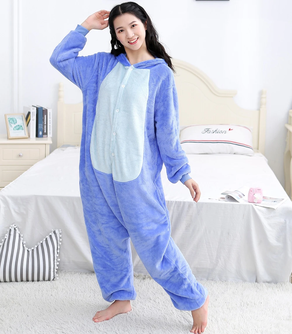 Winter Flannel Warm Pajamas Set For Women Men Onepiece Pajamas Suit Kigurumi Animal Onesies Halloween Christmas Cosplay Costumes