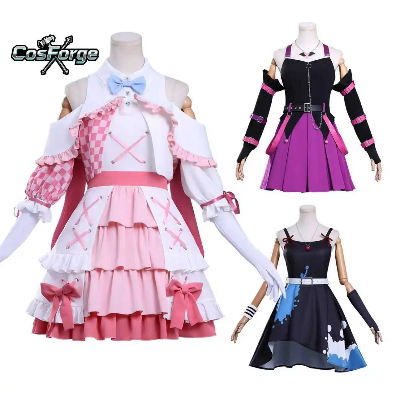 

Девушки Band Cry Hina Collab Stage Полный комплект Косплей Костюм Униформа Платье Женщины Взрослые Комикс Наряд Парик Рождество Хэллоуин Костюмы Женщины