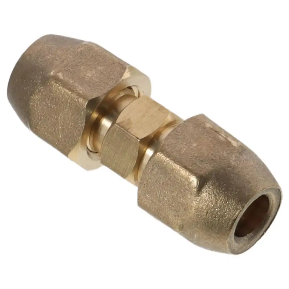 2pcs Copper 3/8Inch and 1/4Inch Copper Pipe Butt Joint Silver 3/8Inch Welding Free Extension Pipe Joint 1/4Inch
