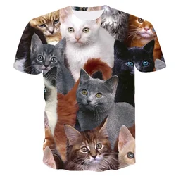 New Summer 3d Printing Cat Men And Women Hot-selling O-neck T-shirt Fashion Comfortable Light Breathable Casual Streetwear