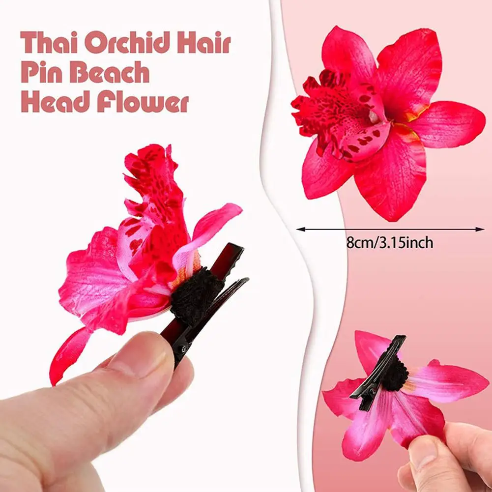 Hawaiian Thai Orchid Hair Clip Bride Bridesmaid Pan Hair Head Flower Beach Vacation Photo Prop Simulation Flower Hair Accessorie