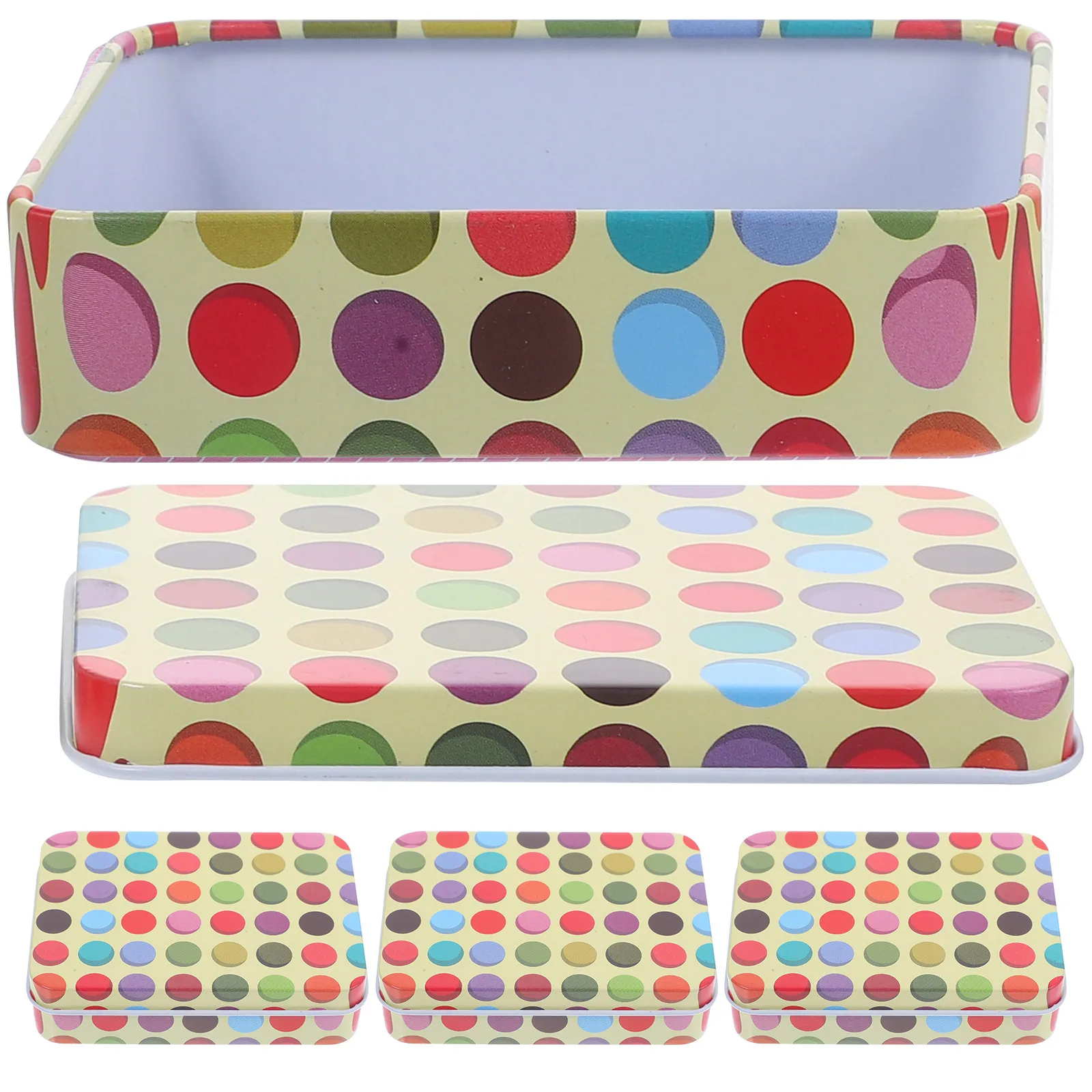 

4Pcs Game Card Storage Box Heavy Duty Tinplate Material Waterproof Anti Scratch Case for Sports Poker Cards Easy Carry Organizer