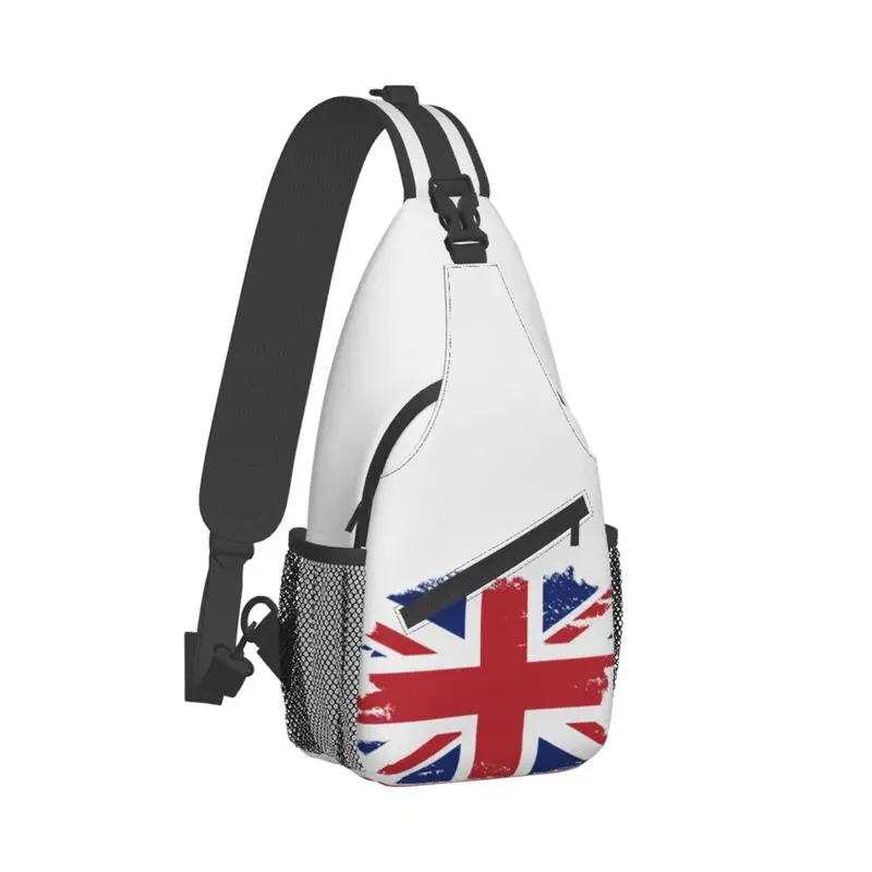 Mochila cruzada de hombro con bandera del Reino Unido para hombre, bolso de pecho personalizado de Union Jack, mochila de viaje