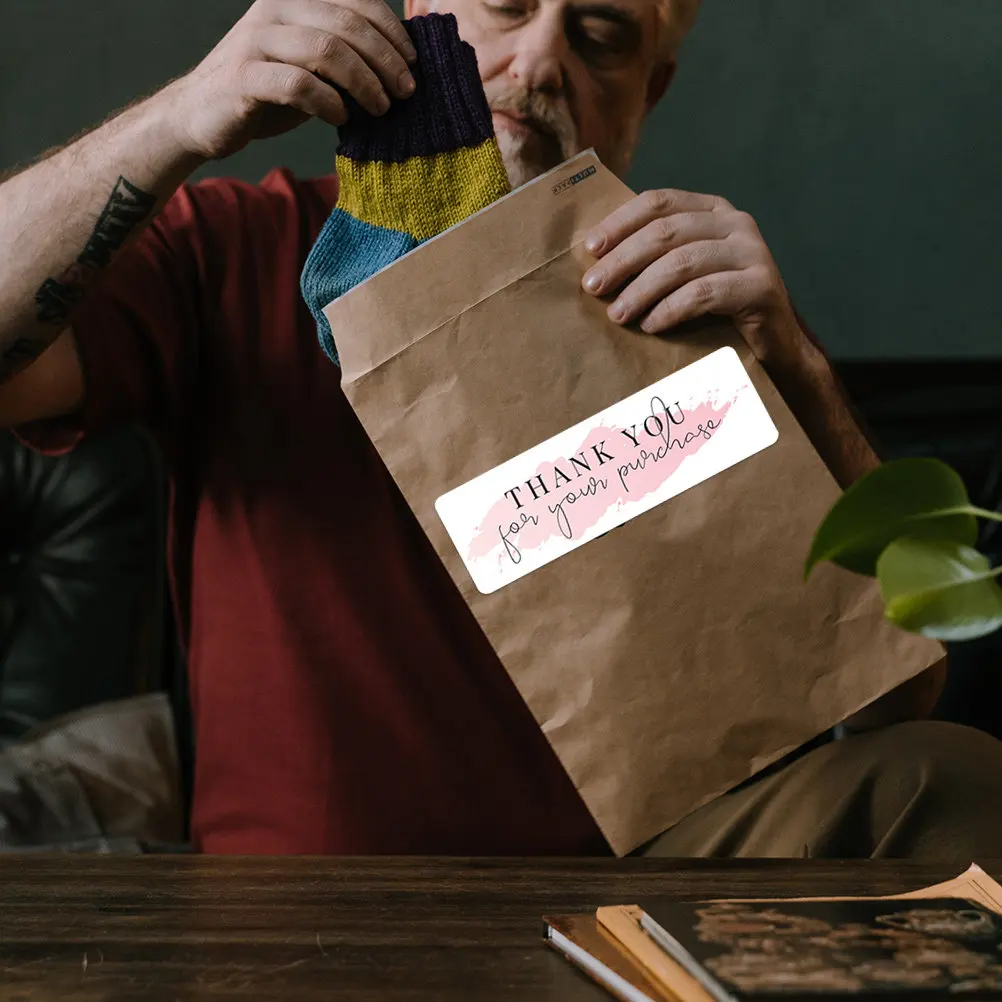 

3 Rolls Thank You Sticker Easy Peel Stick Dry Surface Sealing Decal for Party Decoration Gift Packing Food Labeling Craft