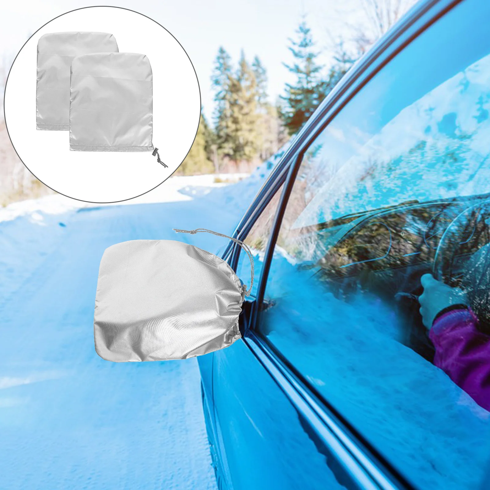 

2Pcs Side Mirror Covers for Cars Universal Snow Protection Car Rearview Mirror Cover Durable Polyester Material