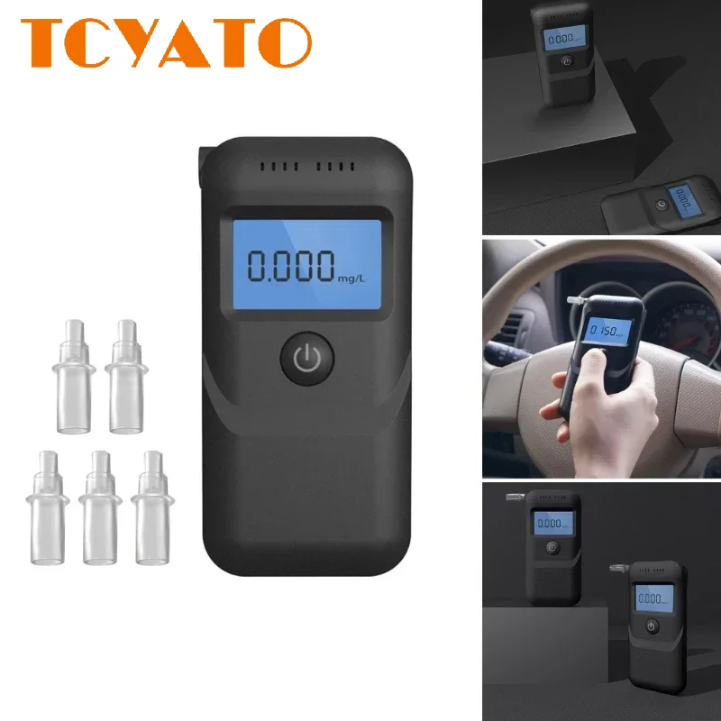 جهاز اختبار شرب الكحوليات الرقمي TCYATO كاشف الكحول USB القابل لإعادة الشحن جهاز اختبار نفخ مستشعر عالي الحساسية #1