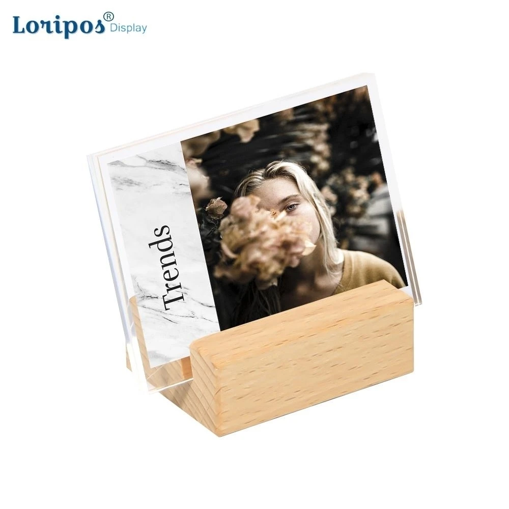 75*55mm Slope Label Holder Frame Wooden Table Price Display Name Card Oblique Plane Desk Sign Stand Rack