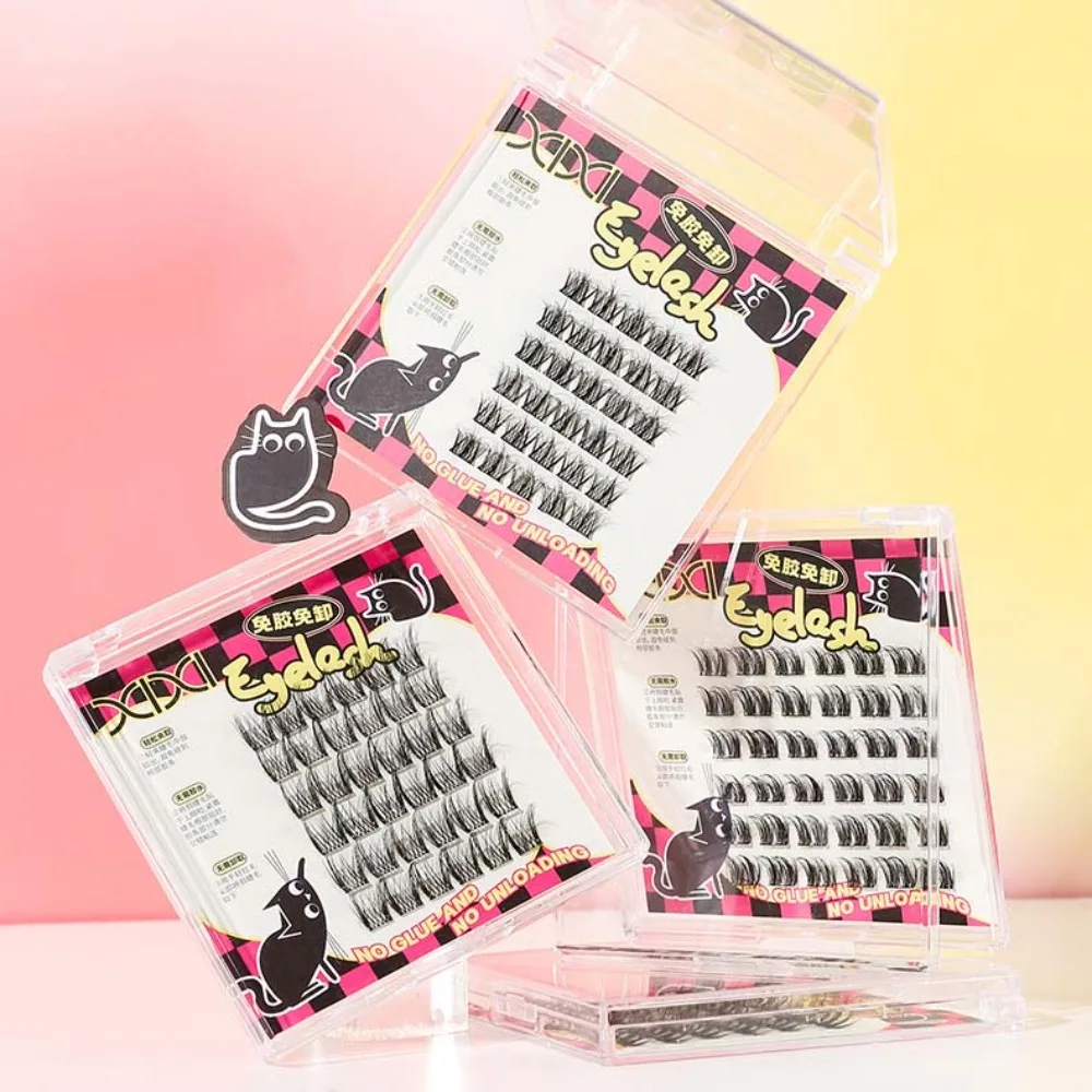 

Segmented Glue Free False Eyelashes Crossing Shape 7-12mm Individual Cluster Eyelashes Large Capacity Long Lasting