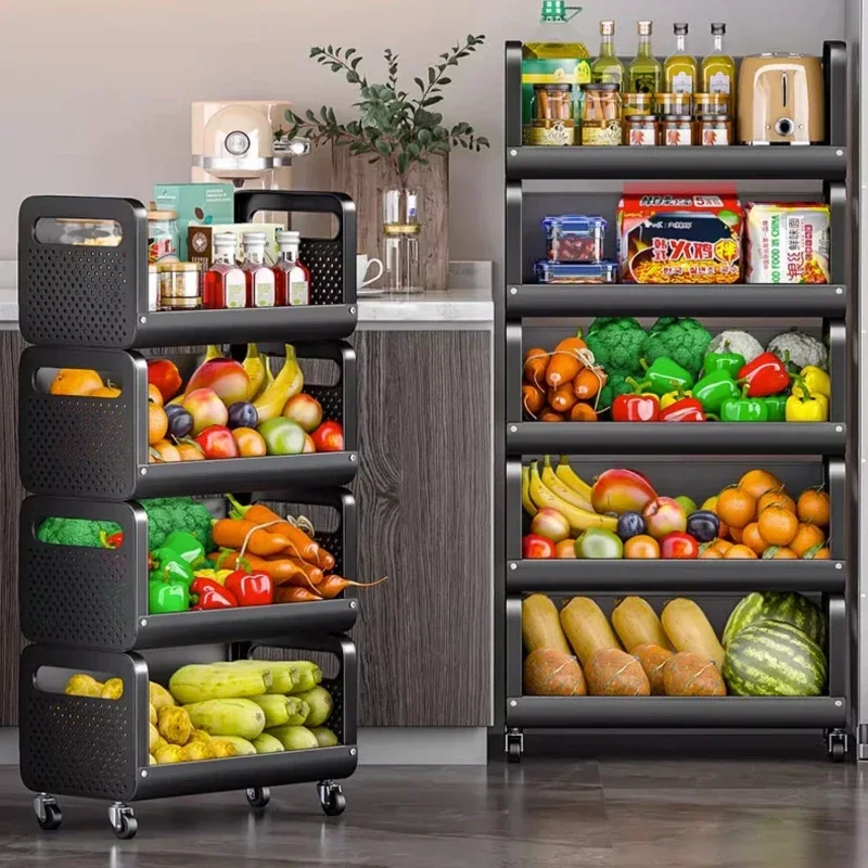 Postmodern Modern Black Shelf Island Basket Microwave Entryway Small Dish Drinks Islands Kitchen Auxiliary Furniture