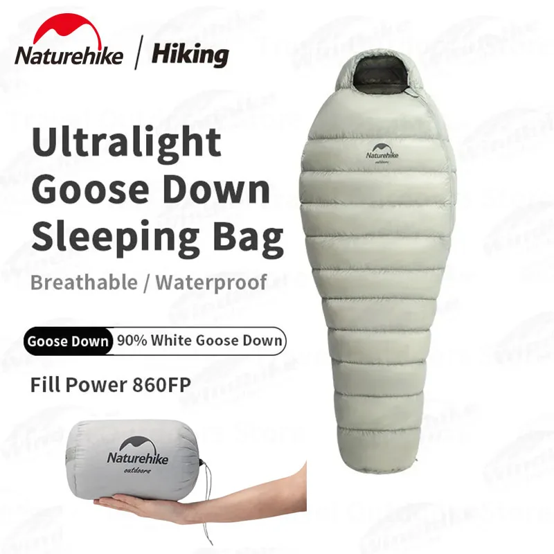 

Naturehike Camping Goose Down Sleeping bag 860FP Thickened Outdoor Keep Warm Ultralight Portable Adult Winter Mummy Sleeping Bag