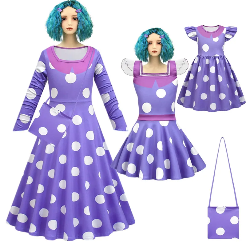 Vestido de noche largo sin mangas para niñas, cosplay I-inside-out 2 envy, vestido de princesa baile para adolescentes, disfraz de halloween para niños