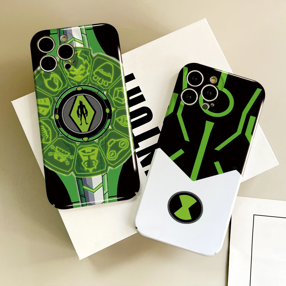 COOLอะนิเมะBen 10 FUNDAเคสโทรศัพท์สําหรับiPhone 16 12 13 14 15 Pro Max Plus Holeฟิล์มโทรศัพท์กรณีครอบคลุม