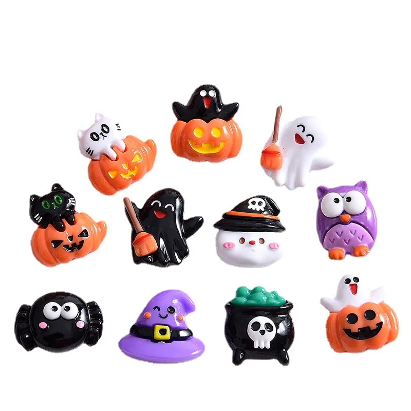 New Pumpkin Skull Halloween 11 resin accessories handmade diy materials for mobile phone case refrigerator sticker hair tie