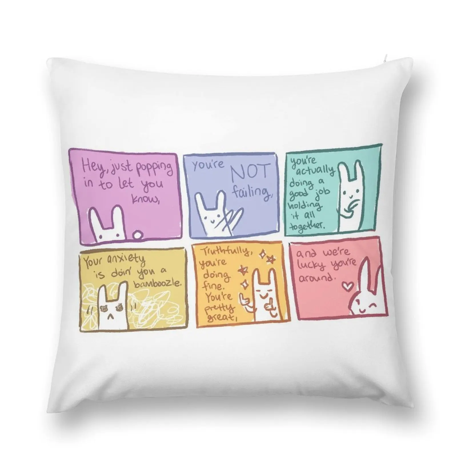 YOU'RE NOT FAILING Encouraging Bunny Comic Throw Pillow Decorative Cover For Living Room Decorative pillowcase pillow