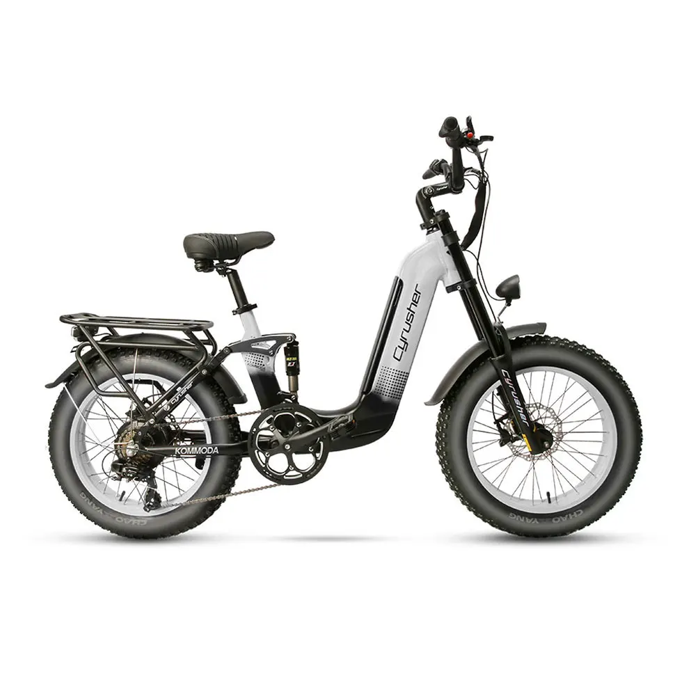 Cyrusher Kommoda Mountain Electric Bike for Adults, Double Suspension, 20 in Fat Tire Ebike, 14Ah Lithium-ion Battery,750W Motor