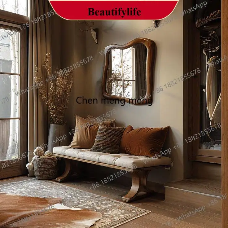 YL French retro full-length mirror household bedroom wall-mounted full-length mirror special-shaped makeup mirror