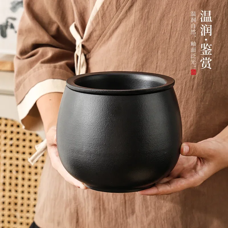 For Ceramic Tea Residue Tank Dry Wet Separation Household Wastewater Bucket Ashtray Tea Set Accessories Tea Washing Building
