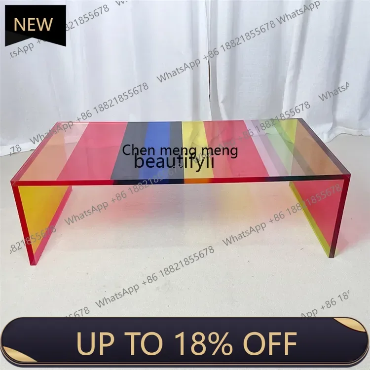 

P178 Acrylic Rainbow Transparent Coffee Table Living Room Home Light Luxury Modern New Small Apartment Tea Table