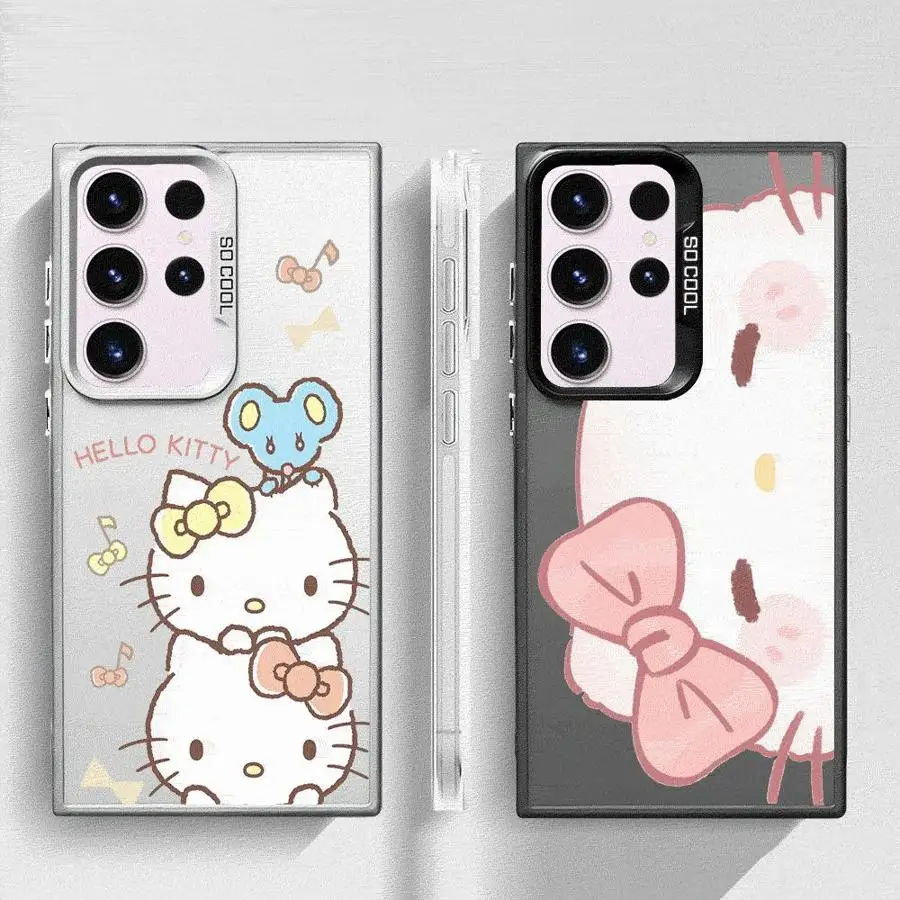 H-Hello Kitty Sanrio Phone Case for GalaxyNote20 20Ultra S21 S23 S22 S20 S24 Plus S20 S23 S22 S21 S24 S23 Ultra S20 S23 S21 FE