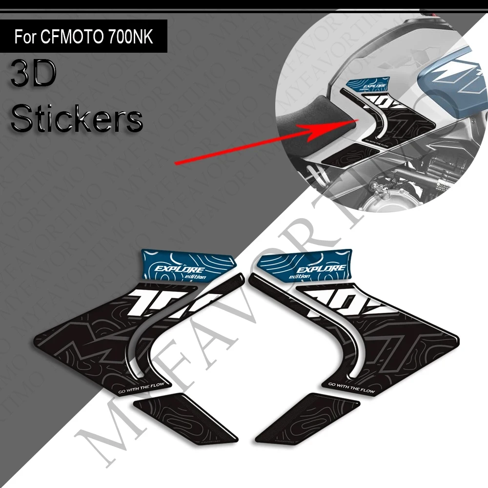 Touring Bike Adventure ADV Tank Pad Side Grips Gas Fuel Oil Knee Protector 3d Stickers Decals For CFMOTO CF MOTO 700MT 700 MT