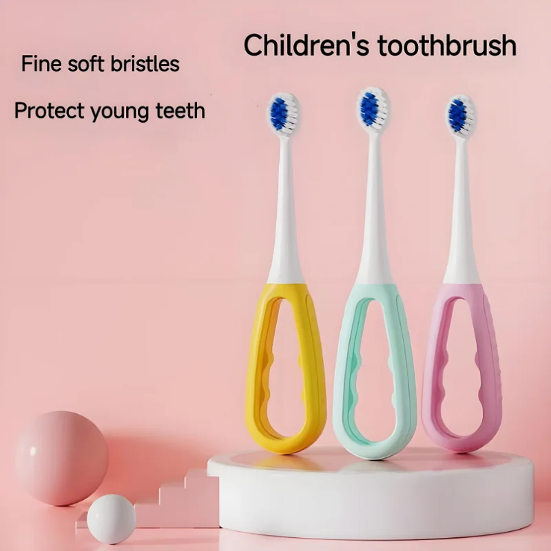 LEYUYO Small Head Children's Toothbrush Premium Soft Bristle Toothbrush 3-12 Years Old Dental Period Cleaning Tongue Brush