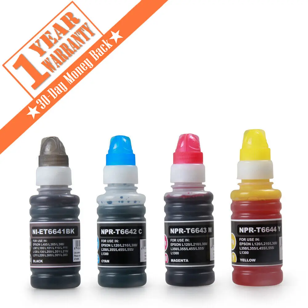 

Refill Ink t664/664 KCMY refills for Epson Eco Tank 2500/2550/2600/2650/4500