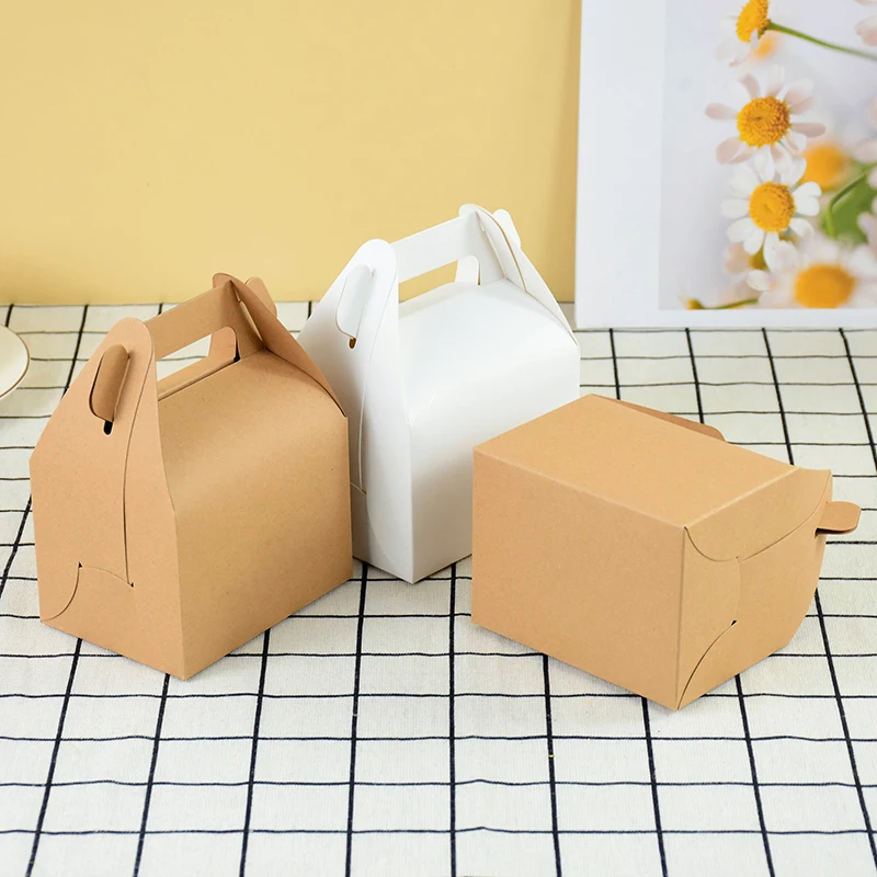 

5pcs Small Kraft Paper Packing Square Bottom Gift Boxes Handmade Candy Jewelry Packaging Box Birthday Wedding Party Decorations