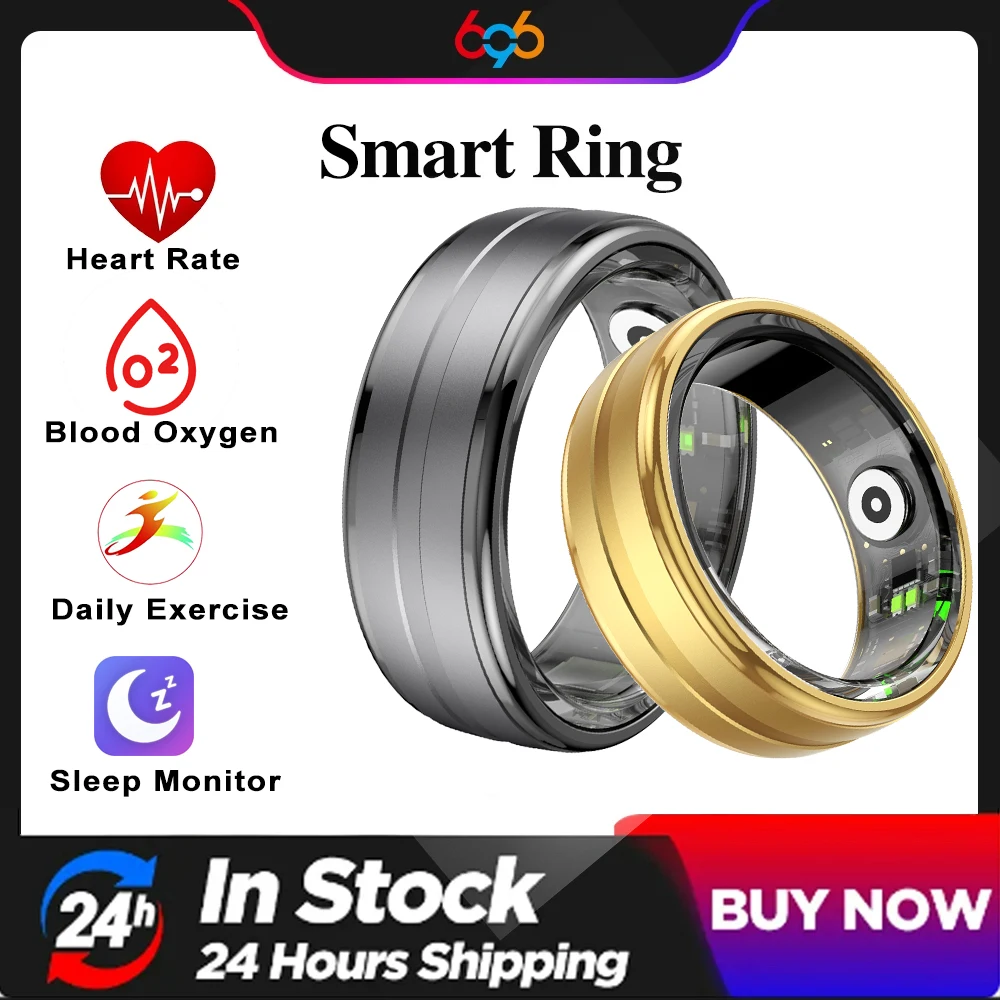 

New Smart Ring Men Women Heart Rate Blood Oxygen Sleep Monitor Health Rings Step Count Sports Couple Gifts 5ATM Waterproof