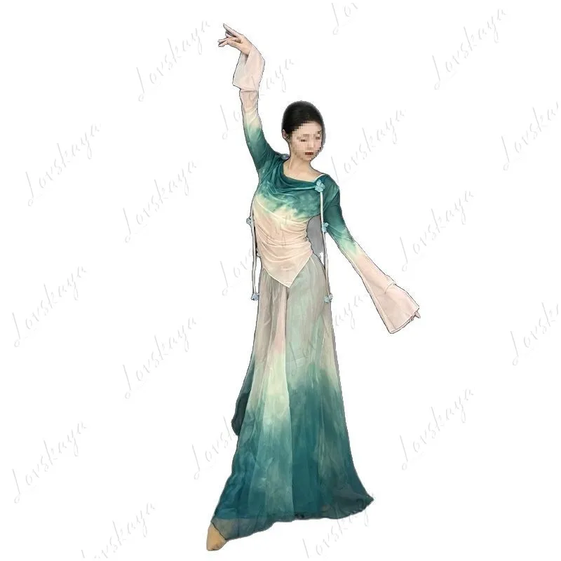 New Classical Dance Clothes Gradually Change Body Rhyme Gauze Clothes Women's Chinese Dance Folk Dance Elegant