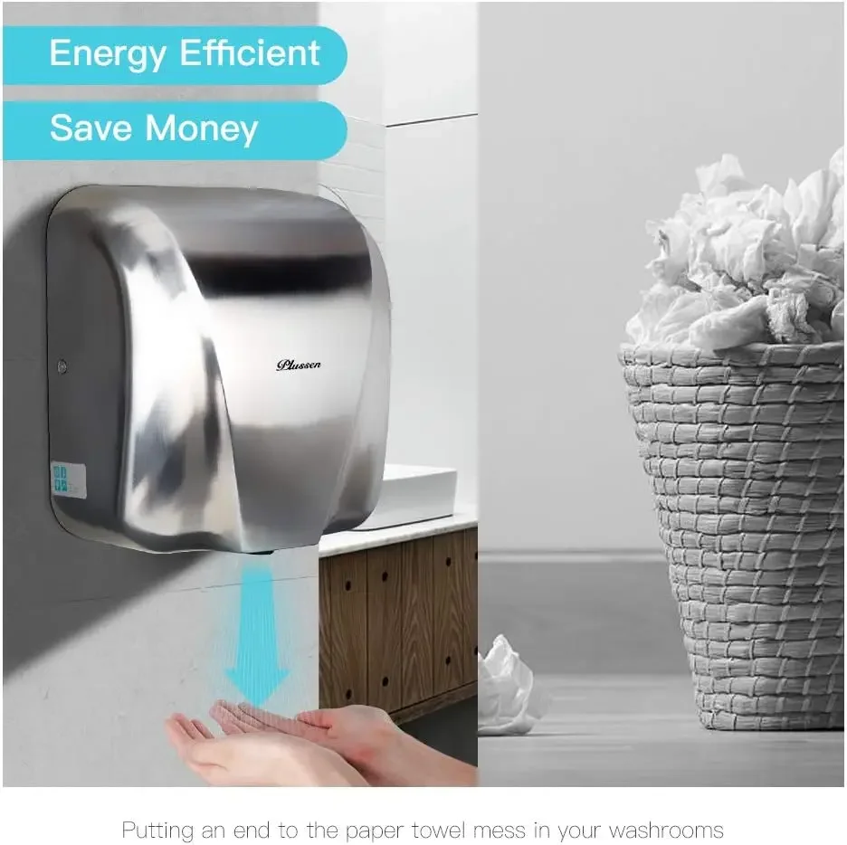 Commercial Hand Dryers for Bathrooms Commercial 1800W Heavy Duty Stainless Steel Hot Air Compact Electric Hand Dryer B