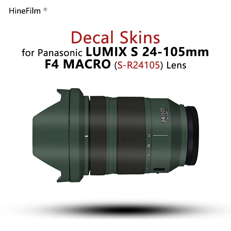 Hinefilm Skin for Lumix 24-105F4 Lens Sticker S-R24105GK Skin For Panasonic LUMIX S 24-105mm F4 Lens Protector 24-105 f4 Wrap