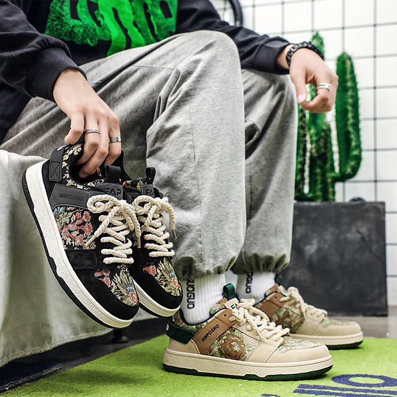 2022 moda impressão preto baixo tênis para homens sapatos de lona esportes plana skate sapatilhas dos homens formadores zapatillas skate